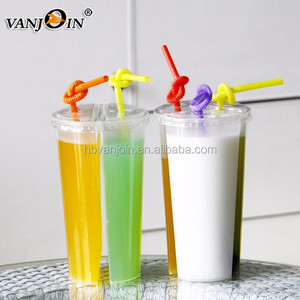 700ml dùng một lần <span class=keywords><strong>PP</strong></span> đơn tường cup với phẳng và mái vòm Nắp đôi nhựa chia thiết kế cho nước trái cây trà sữa hai ngăn - Product Image 2