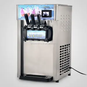 18L/एच एलसीडी डिस्प्ले गर्म बिक्री 3-स्वाद नरम आइसक्रीम मशीन के साथ जमे हुए आइस क्रीम दही निर्माता
