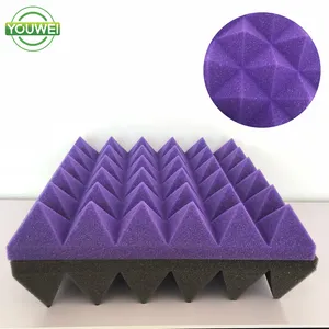 2 inch Pyramid Acoustic Foam Noise Proof Foam Purple color Sound Proof Panel Foam
