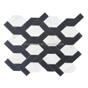 Gris <span class=keywords><strong>salle</strong></span> <span class=keywords><strong>de</strong></span> bains carreaux <span class=keywords><strong>de</strong></span> mosaïque hexagone maille monté mosaïque <span class=keywords><strong>de</strong></span> verre tuile - Product Image 2