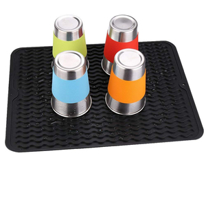 <span class=keywords><strong>Tapis</strong></span> de séchage en Silicone noir de haute qualité, grand <span class=keywords><strong>tapis</strong></span> de vidange pour évier et comptoir de cuisine - Product Image 2