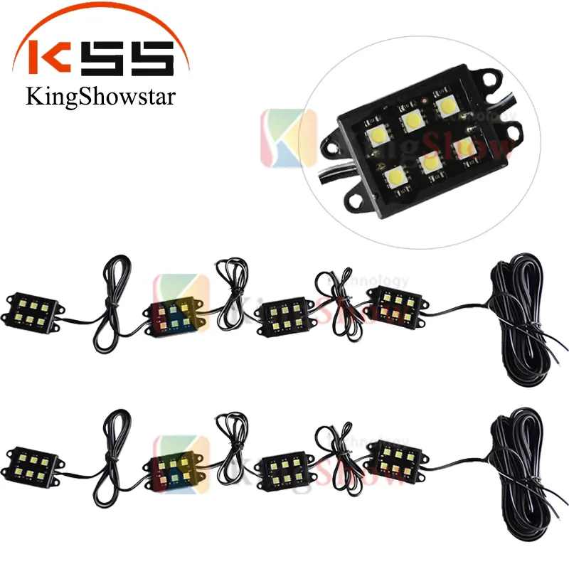 8PCS Universal LED Truck Bed/Rear Rail下Work Box Lighting Kit Trunk Light W / Switch Fit All Truck White