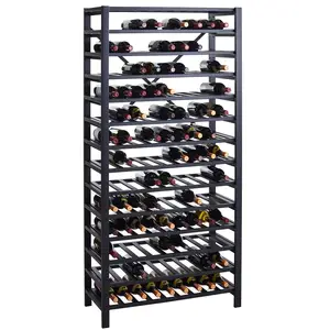 Wine Enthusiast Free Standing Wine Rack Metal Black Steel - Holds 126 Bottles