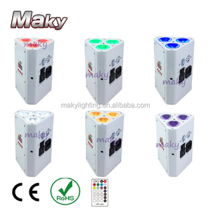 Hot bán IRC remoet 18 Wát rgbwauv 6in1 <span class=keywords><strong>LED</strong></span> IR nêm không dây uplights/Battery Powered tam giác mệnh ánh sáng DMX512 điều khiển ip33 - Product Image 2