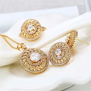 62759ゴールドカラーメッキジュエリーセット卸売ファッション18k - Product Image 3