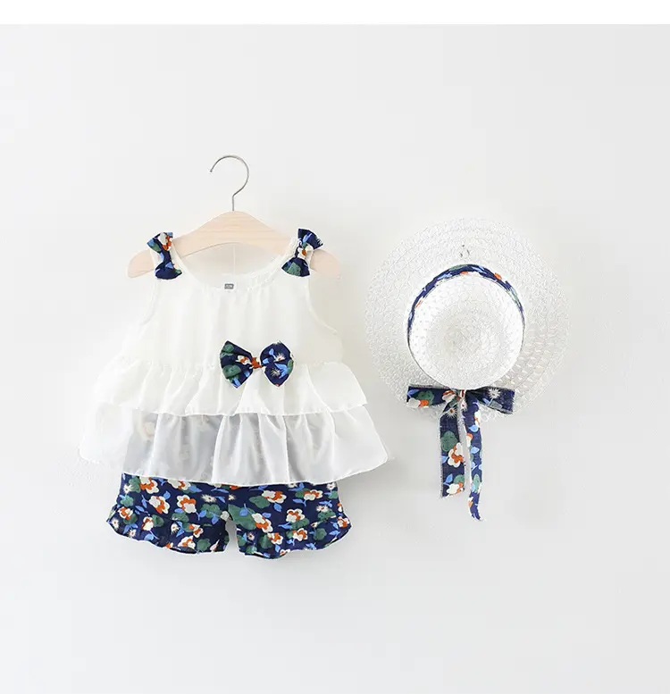 Hao Baby Kid Clothes Lovely Nice Suit With hat Baby Girl Clothes Good Quality Little Girl Clothes Suit