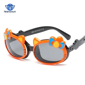 Lunettes de soleil polarisées en Silicone pour enfants, Hello Kitty, mignonnes, pour filles et garçons, de 3 à 12 ans, nouvelle mode,