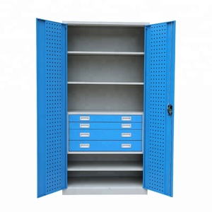 Strong Four Drawers and Four Shelves Garage Metal Workshop Tool Storage Cabinets