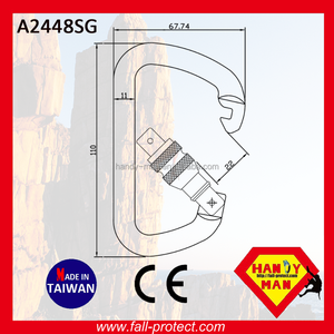 CE Certified Outdoor Sports Fall Protect Hook 22KN Climbing CE Aluminum Carabiner - Product Image 4