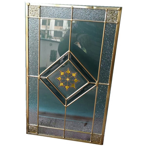 Decoratieve gebrandschilderd glas inserts ovale glazen deur inserts voor kastdeur