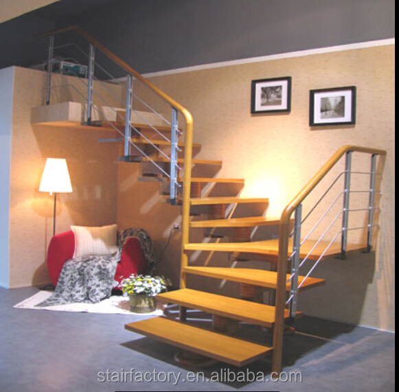 Австралия Крытый просты в установке лестницы Крытый твердой древесины ступени лестницы Крытый простой чердак стальная деревянная лестница L-245
