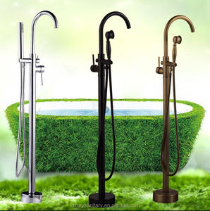 High quality chrome antique black gold floor Standing Bath Shower Faucet cassidy floor mount tub filler