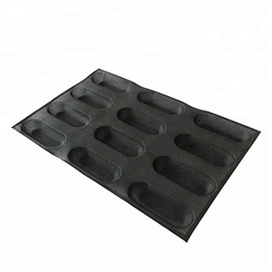 Bandejas de silicona antiadherentes para panadería 60x40cm Incluye 12 piezas Moldes para perros calientes de 6,5 pulgadas Herramientas para pasteles - Product Image 2