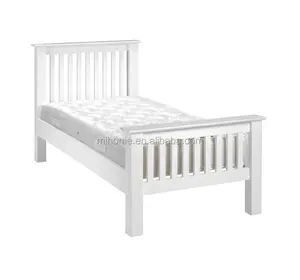 Single design knocked down solid pine wooden bed