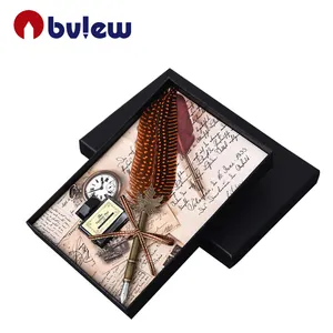 Penjualan Laris Set Hadiah Pena Dip Tinta Quill Bulu Vintage untuk Hadiah Bisnis