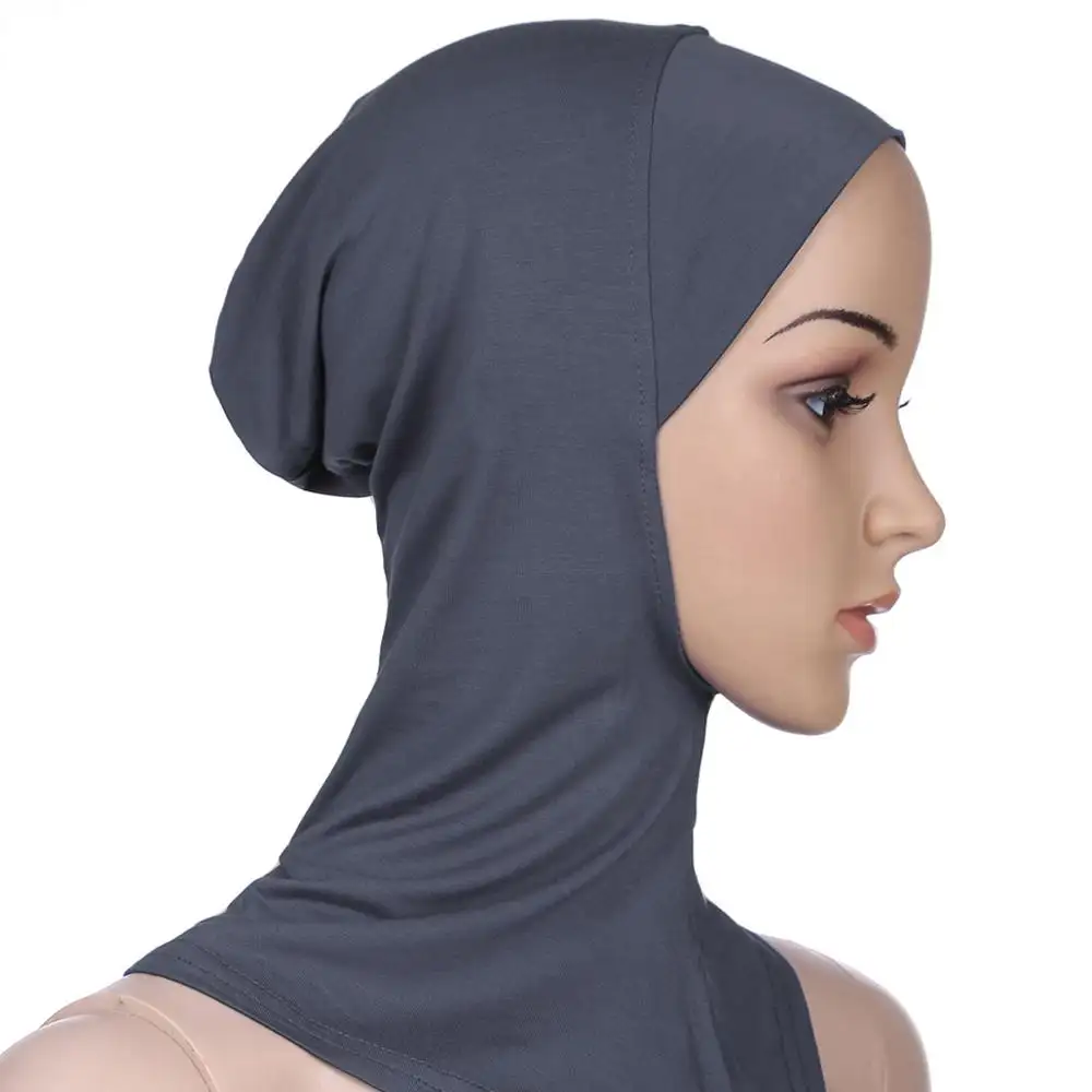 Yeni mütevazı moda müslüman bayanlar düz yumuşak modal başörtüsü kap ninja underscarf