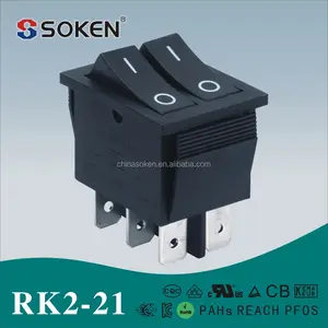 Rk2-21 SPDT 6 pin botón interruptor basculante t55