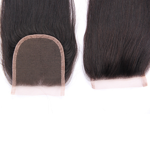 Unverarbeitete dunkelbraune Seide Top Skin Lace <span class=keywords><strong>Closure</strong></span> Double Drawn Straight Echthaar Frontal