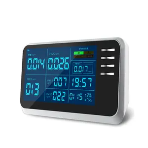 LCD numérique PM2.5 Air/gaz Moniteur de Qualité/détecteur A2 10 en 1 Qualité De L'air Moniteur 7 Pouces VA Haute Clair Grand Écran D'affichage