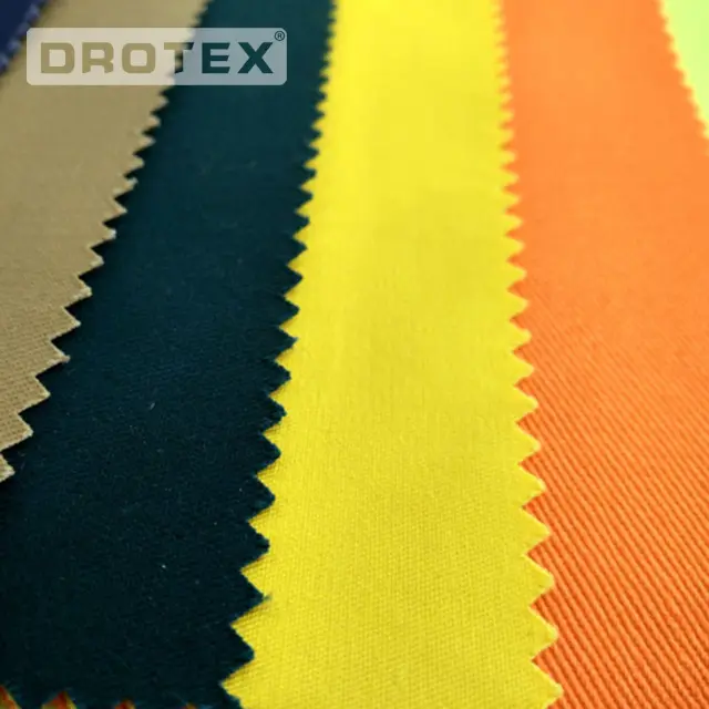 Overall Fabric In Stock Item Protective Wear Use Industrial Fabric Fire Retardant Fabric Cotton 260gsm In Navy Blue Orange Royal Blue Woven