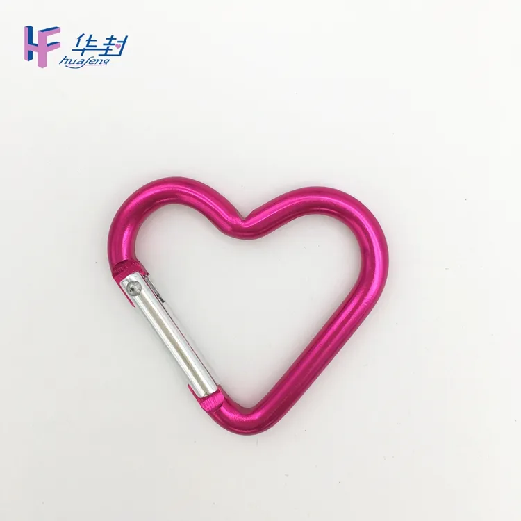 Heart shape small Carabiner metal keychains