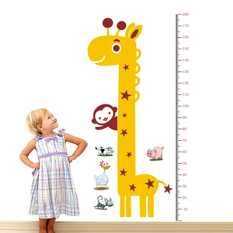 ALY-HS020 China Wholesale Popular Kids Animals Height Measurement Wall Sticker Baby Growth Chart