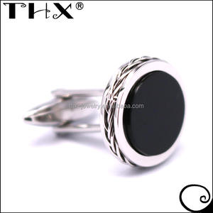 2020 модный дизайн, запонки из нержавеющей стали с черным агатом - Product Image 3