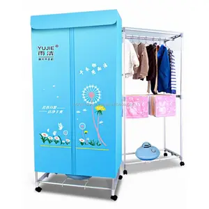 Electric wardrobe clothes dryer warm air fast drying with strong Aluminium racks and running wheels