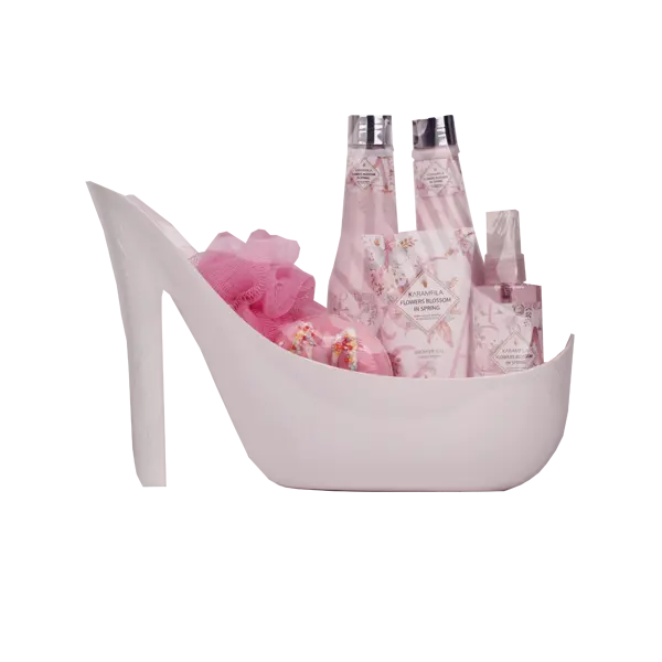 Zapatos de tacón alto sexys para mujer, productos de baño para el cuidado del cuerpo para niña, conjuntos de baño de regalo de San Valentín