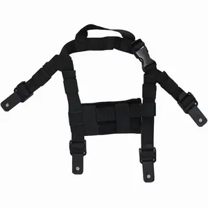 JJW cinturino tattico nero a 4 punti con bulloni viti cordino sottogola per casco MICH FAST - Product Image 1