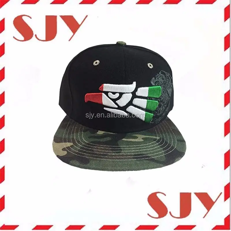 मेक्सिको झंडा ईगल कस्टम 3D कशीदाकारी Snapback टोपी टोपी