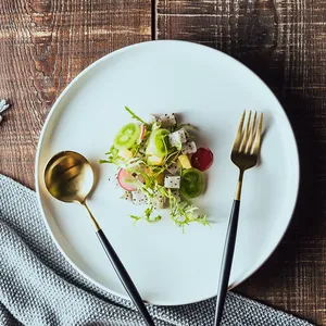FENN Offre Spéciale 10 "Mat Glaze Dinning Charger <span class=keywords><strong>Assiettes</strong></span> Assiette <span class=keywords><strong>en</strong></span> céramique blanche unie pour mariage - Product Image 1