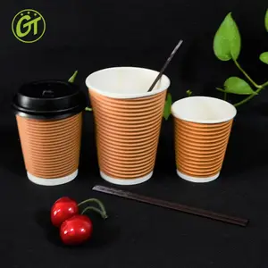 ripple wall coffee paper cups and lid wholesale paper philippine green coffee cups with logo disposable paper coffee cup stirrer