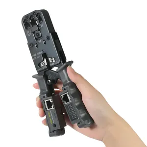 Profesyonel multitool LED çıkarılabilir pense kablo sıkma aracı tel kesici tel Stripper sıkma pensesi RJ11 RJ12 RJ45