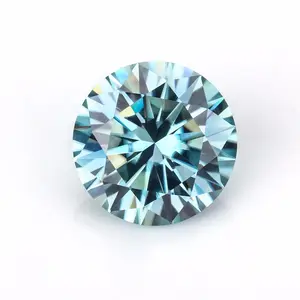 Wholesale Color Moissanite Loose 6.5mm Light Blue Moissanite Stones Swiss Blue 1 Carat Moissanite