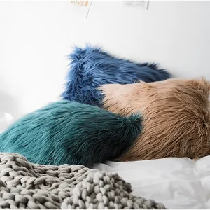Most popular luxury pillow case wool cushion cover faux fur cushion covers