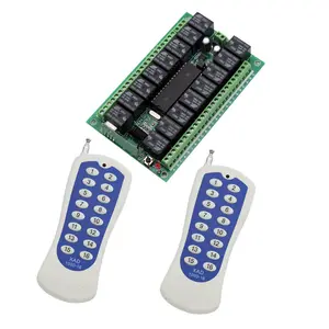 EMylo Smart RF Relay 2pcs Wireless Remote Control Switch DC 12V 7A 16Channels 433MHz