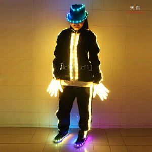 Luz LED Winkle Chaqueta, Pantalones, Sombreros, Zapatos luz LED <span class=keywords><strong>el</strong></span> alambre mono Del Mono traje de luz - Product Image 5