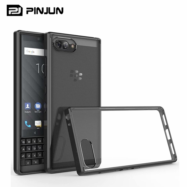 Transparent Crystal Tpu Bumper Hard Acrylic Shockproof Back Cover for Blackberry Key2 case Cover