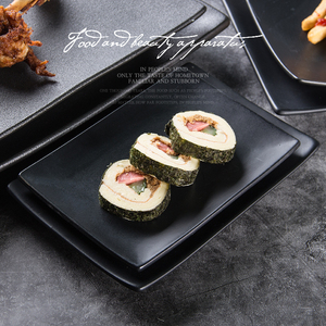 Plateau de vaisselle en grès émaillé <span class=keywords><strong>mat</strong></span> en porcelaine bon marché 7/8/10 "Assiettes à dîner en céramique de restaurant rectangle <span class=keywords><strong>noir</strong></span> de 5/12 pouces - Product Image 2