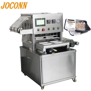 MAP food case container sealer/plastic bowl sealing machine/salmon fillet tray sealer machine for steak fish fillet seafood