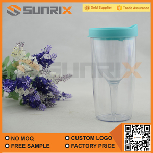 Personnalisé <span class=keywords><strong>250</strong></span> <span class=keywords><strong>ml</strong></span> à <span class=keywords><strong>double</strong></span> <span class=keywords><strong>paroi</strong></span> en plastique <span class=keywords><strong>verre</strong></span> à vin tasses - Product Image 4