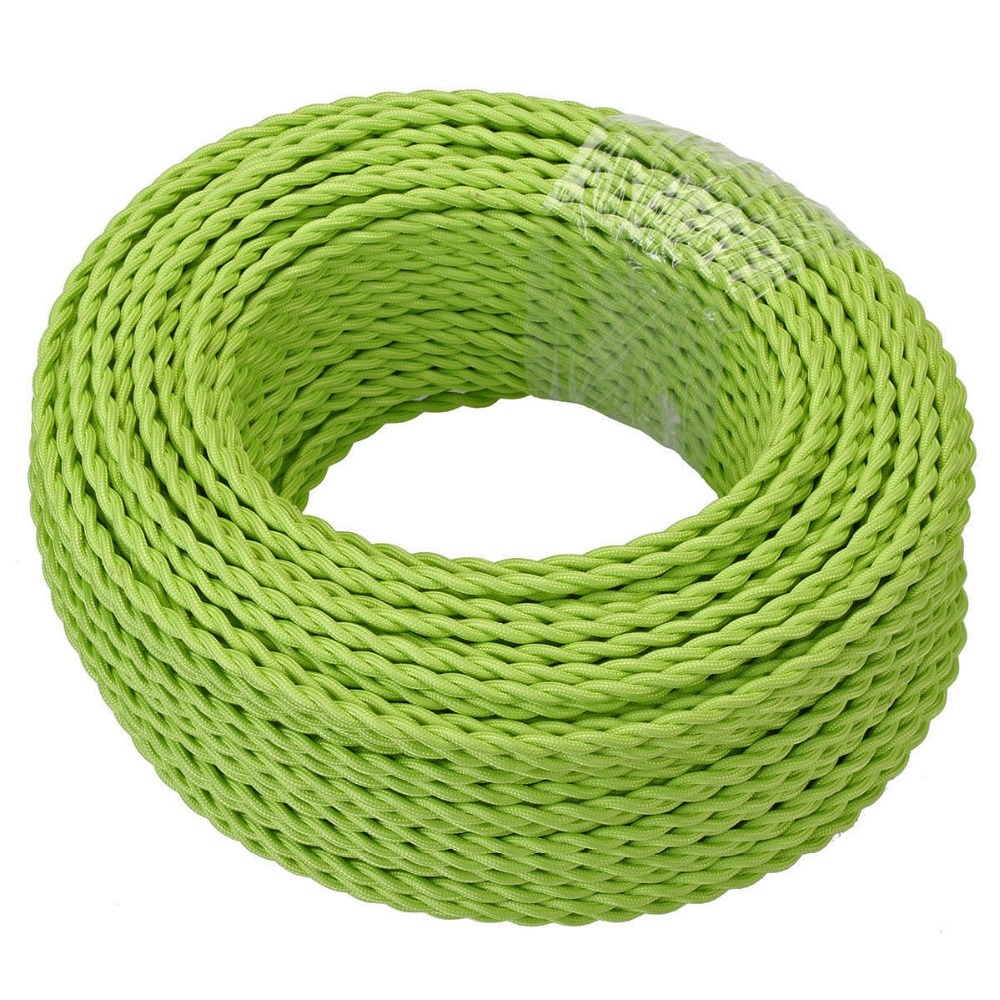 Coloré Rond Textile Tressé Câble Décoratif Tissu Coton Fil Électrique pour Edison Lampe et Suspendus Pendentif Éclairage