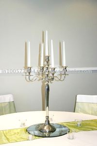 Candelabro de 5 Luces, Hecho a Mano, Estilo Ins, Plateado, para Decoración de Mesa de Boda, Portavelas de Aluminio, Decoración Metálica para Bodas - Product Image 2
