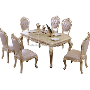 OEFASHION marbre naturel longue <span class=keywords><strong>table</strong></span> en bois massif <span class=keywords><strong>table</strong></span> à manger chaise rectangle <span class=keywords><strong>6</strong></span> <span class=keywords><strong>personnes</strong></span> <span class=keywords><strong>table</strong></span> à manger de luxe champagne - Product Image 1
