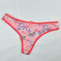 저렴한 속옷 귀여운 프린트 여성 팬티 섹시한 여성 끈 팬티 C 스트링 팬티 사진