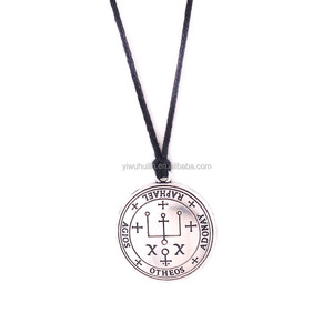 Vintage The Sliver Archangel RAPHAEL Talisman Charm collana con corda regolabile bronzo sigillo di raffaello <span class=keywords><strong>collane</strong></span> con pendente angelico - Product Image 6