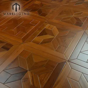 Parquet Flooring Flower Teak 12x12 Wooden Floor Tile Cheap Price Wood Inlay Parquet Flooring