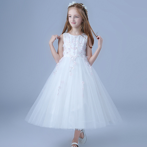 Vestidos de encaje blanco con flores para niña, vestidos de noche para fiesta de 10 años, 2023 - Product Image 2