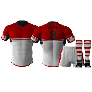Maillot de <span class=keywords><strong>rugby</strong></span> pour jeunes hommes, ensemble de jersey de l'équipe scolaire personnalisée, avec votre propre logo, 100% polyester, tenue de foot au choix - Product Image 4